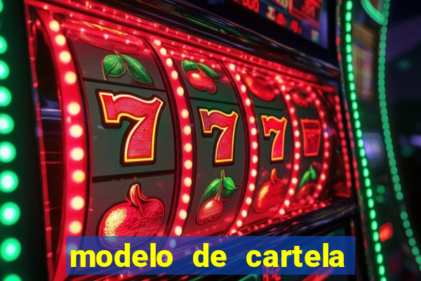 modelo de cartela de bingo em branco